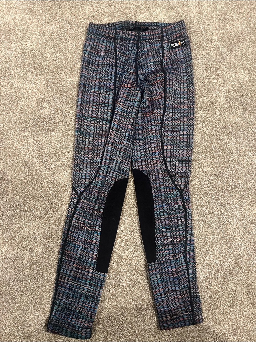 Kerrits Pastel Multicolor Equestrian Leggings with Black Trim